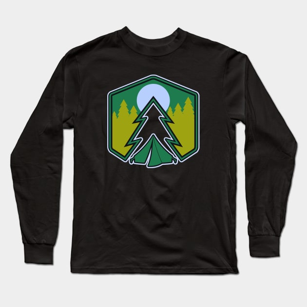 Outdoor Adventure Camping Shirt Design Long Sleeve T-Shirt by JB Tee